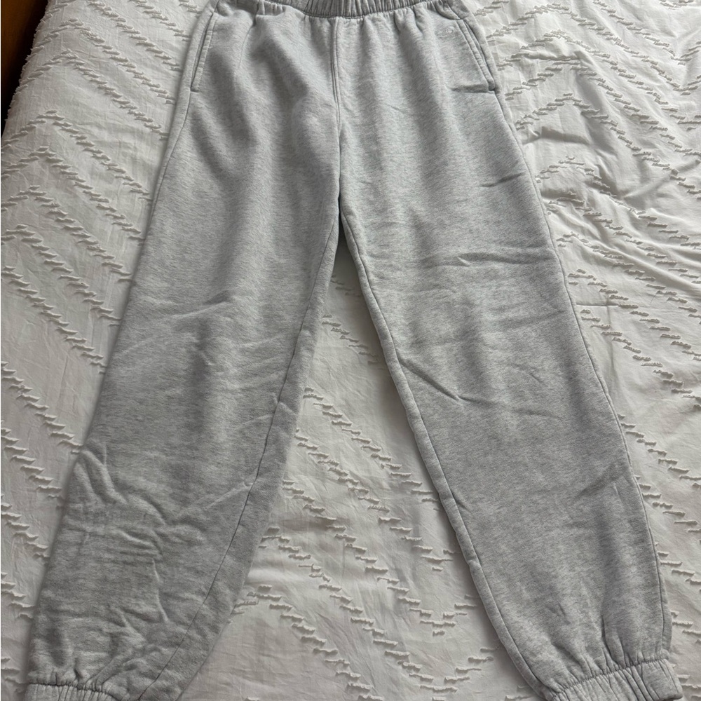 Hollister Light Gray Adjustable-Rise Sweatpants